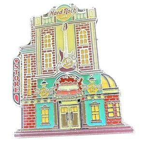Hard Rock Cafe Snow Village Pin Collectible Building Guitar Logo Store